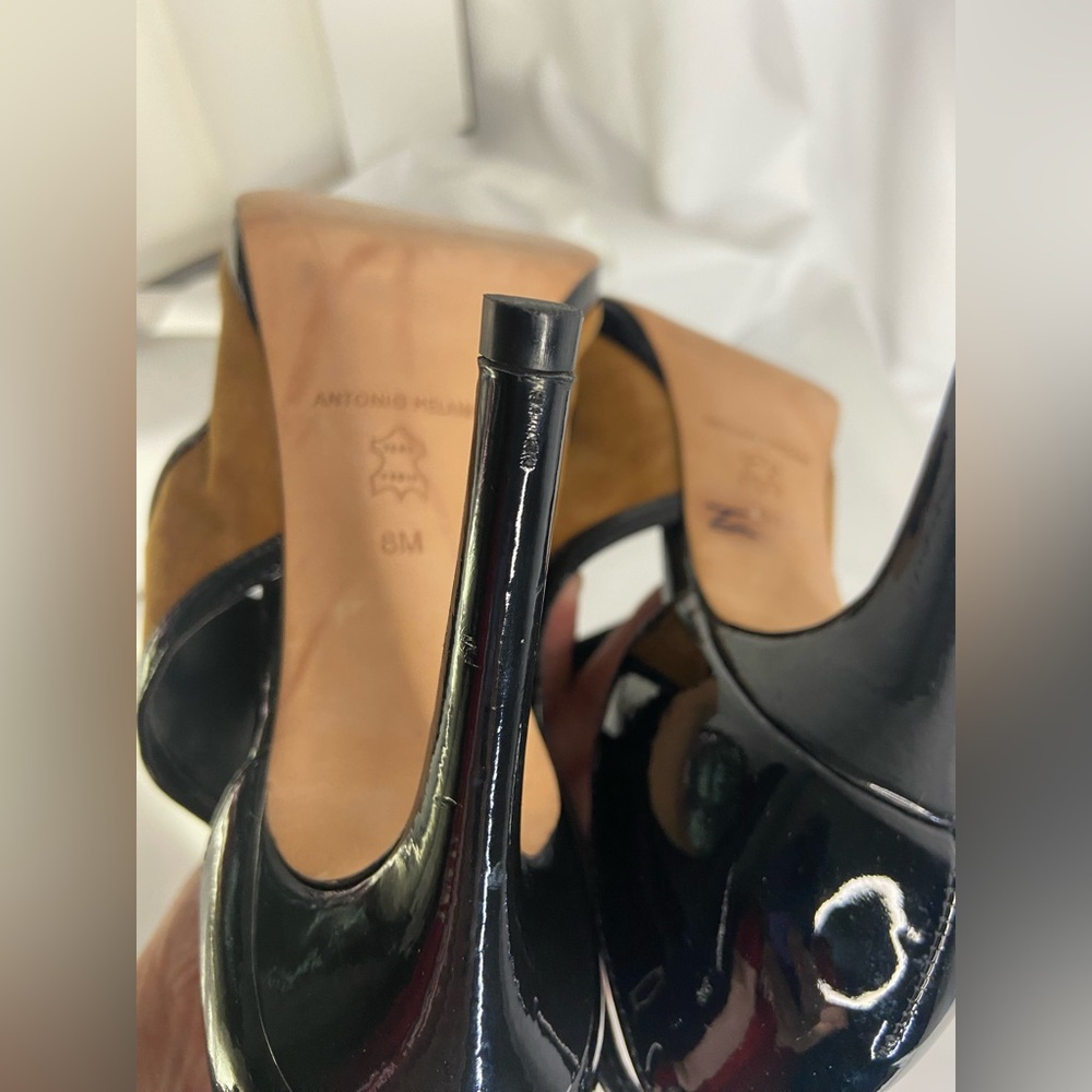 Antonio Melani Black and Tan Heels Elegant High Heel Design Size 8M - Picture 13 of 16